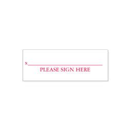 Please Sign Here Custom Text Signature Self-inking Stamp | Zazzle