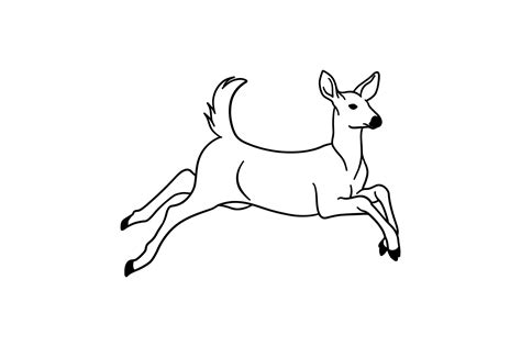 line art illustration of a deer jumping 36379488 Vector Art at Vecteezy