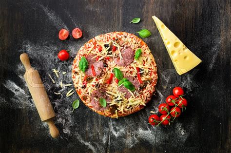 Food ingredients for italian pizza, ... | Stock Photo | Colourbox