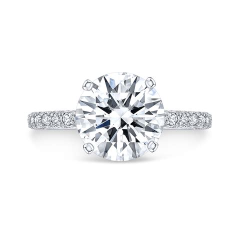 1.8ct. Round cut Natural Diamond Unique 3 Row Micro Pave Diamond Ring (GIA Certified) | Diamond ...