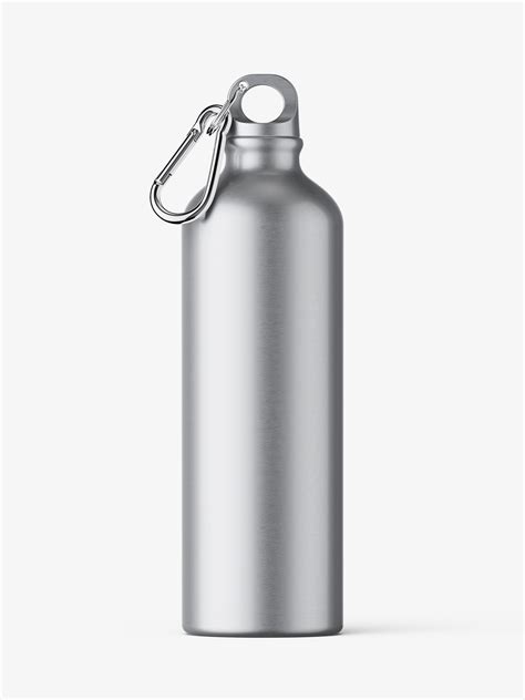 Aluminum water bottle mockup / metallic - Smarty Mockups