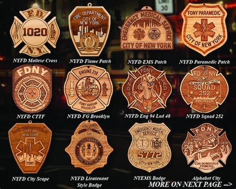 Personalized Wooden New York City Fire Department Badge and - Etsy