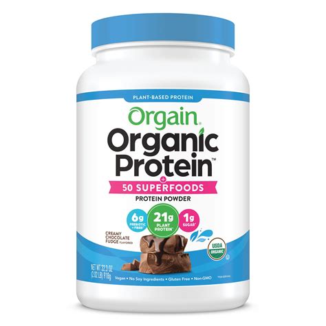 Buy Orgain Organic Plant Based Protein Superfoods Powder, Creamy Chocolate Fudge - Vegan, 2.02 ...