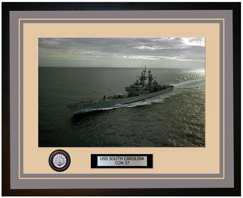 USS SOUTH CAROLINA CGN-37 Framed Navy Ship Photo Burgundy – Navy Emporium