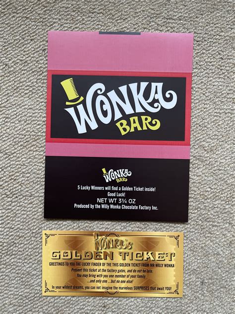 1 Willy Wonka Chocolate Bar Wrapper 1 Golden Ticket Magical Gift 1971 Original - Etsy