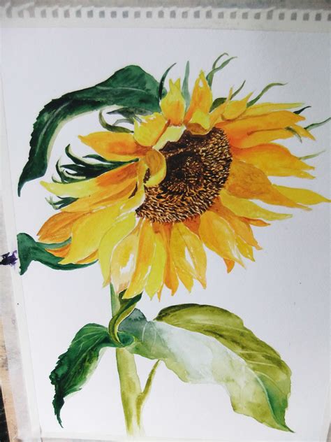 Sunflower Watercolor Painting Tutorial - SUNFLOWER