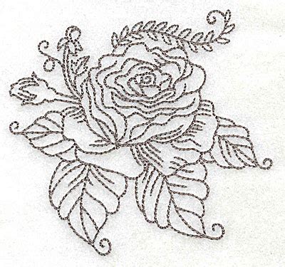 Embroidery Design: Rose E outline 3.87w X 3.64h