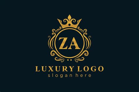 Initial ZA Letter Royal Luxury Logo template in vector art for Restaurant, Royalty, Boutique ...