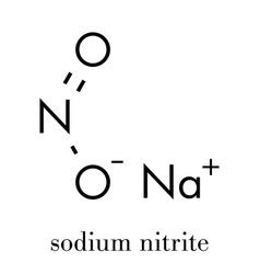 Sodium nitrite chemical structure used Royalty Free Vector