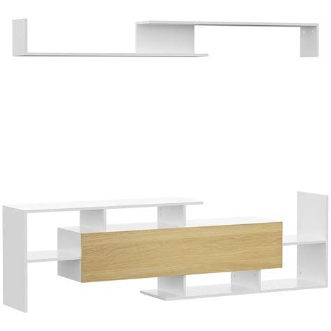 Mueble de salón para TV muebles de TV HOMCOM 153,6x25x42 cm natural | Leroy Merlin