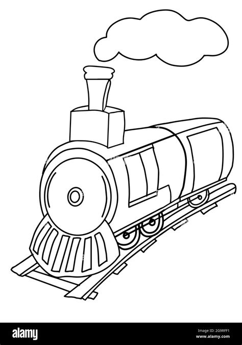 Toy train line art hi-res stock photography and images - Alamy