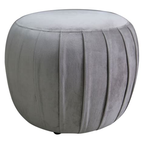 Heidi Round Ottoman Light Grey, Small | At Home