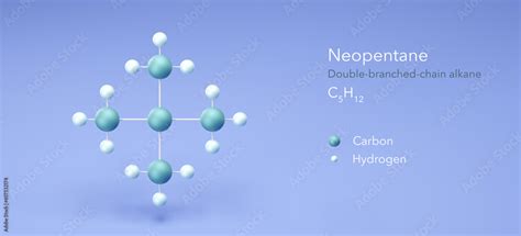 neopentane molecule, molecular structures, 2.2-dimethylpropane, 3d model, Structural Chemical ...