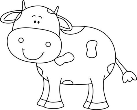 Black and White Cow Clip Art - Black and White Cow Image in 2022 | Cow ...