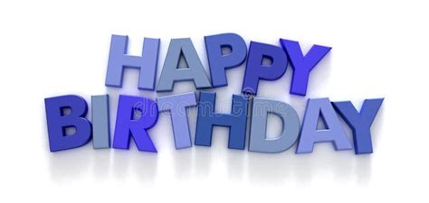 Happy Birthday in Blue Capital Letters Stock Illustration - Illustration of celebration ...