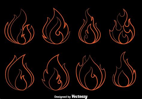 Fire Flame Outline Vector 127660 Vector Art at Vecteezy