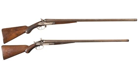 Two Antique Double Barrel Hammer Shotguns | Rock Island Auction