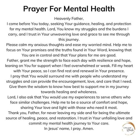 30 Prayer Points For Mental Health (Printable) - Coffee With Starla