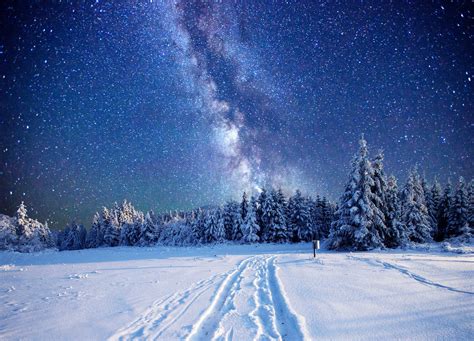 landscape, Night, Winter, Snow Wallpapers HD / Desktop and Mobile Backgrounds