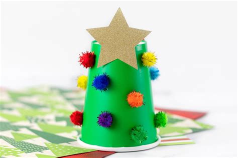 Paper Cup Christmas Tree - Fireflies and Mud Pies