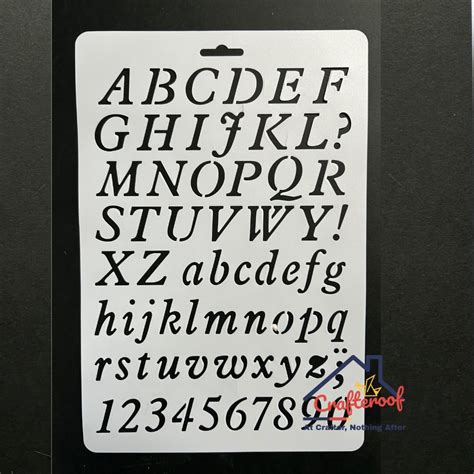 Uppercase & lowercase Alphabet and Numbers Stencil - Crafteroof