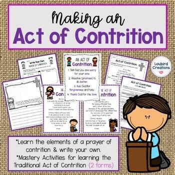 Act of Contrition Catholic Prayer | Sacrament of First Reconciliation Confession