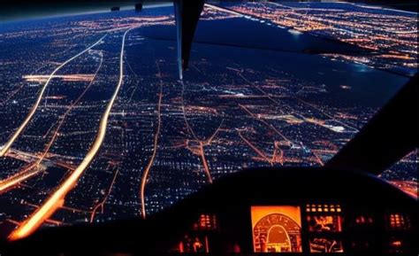 View of the city from a cockpit of a Boeing 747 at night : r/StableDiffusion