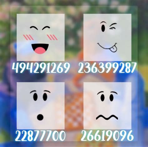 Roblox face id codes