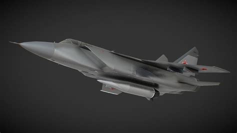 Mikoyan MiG-31K interceptor with Kinzhal Rocket 3D asset