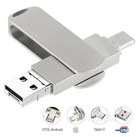 1TB 128GB OTG USB 3.0 Flash Drive Memory Stick Type C 4in1 For iPhone ...