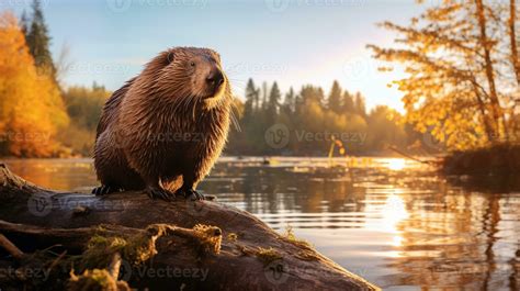 Close-up photo of a Beaver looking in their habitat. Generative AI 29864350 Stock Photo at Vecteezy