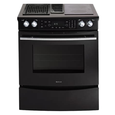 Jenn-AirÂ® 30-Inch Downdraft Electric Slide-In Range (Color: Black) at Lowes.com