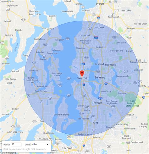 20 Mile Radius Map Tool