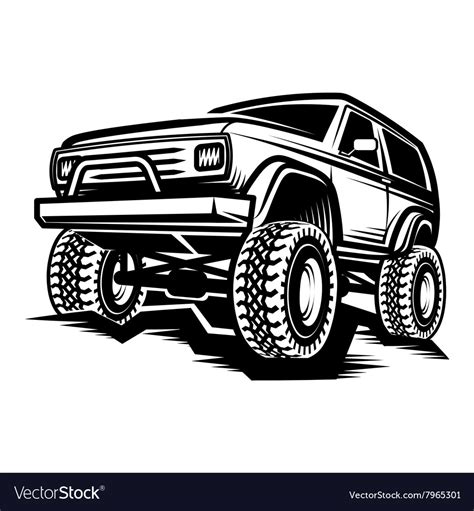 Car off-road 4x4 suv trophy truck Royalty Free Vector Image