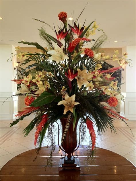 hotel foyer flower arrangements | Silk floral in hotel lobby. | Silk ...