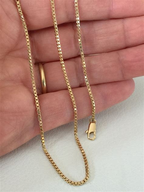 Gold Box Chain Necklace 28 Simple Plain Minimalist - Etsy