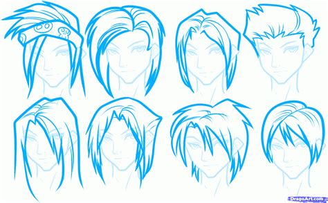 Step By Step Drawing Anime Hair - How to draw anime hair.