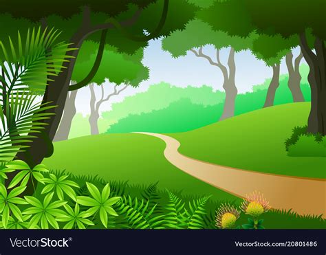 Card with tropical forest background Royalty Free Vector