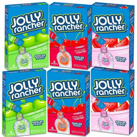 Jolly Rancher Singles to Go Variety Pack, 2 Watermelon, 2 Green Apple ...