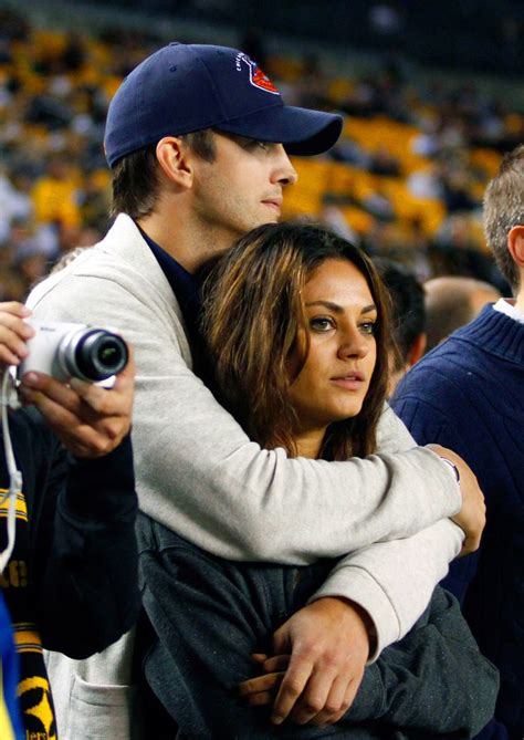 Ashton Kutcher and Mila Kunis' Romance in Photos | Cute celebrity couples, Celebrity couples ...