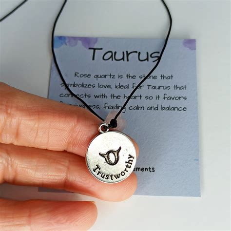 Taurus Zodiac necklace birthstone Zodiac stone Zodiac Birthday | Etsy