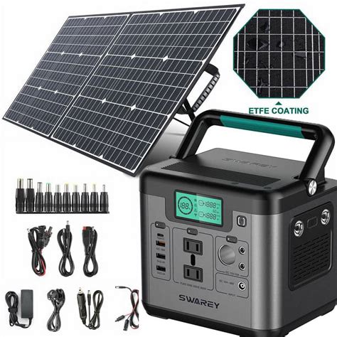 SWAREY Portable Solar Generator 518Wh Power Station Battery Pack with ...