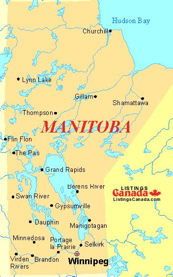 Manitoba Map - Listings Canada