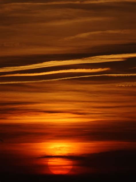 HD wallpaper: sunset, sky, red, clouds, sea, nature, orange color ...