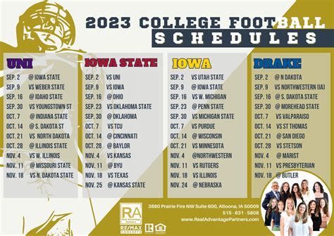 Download Our 2023 College Football Schedule