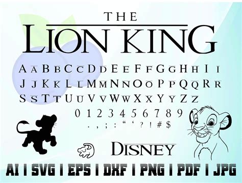 Lion King Svg Font Ttf Instant Download - Etsy Hong Kong