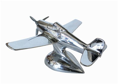 Midcentury Chrome P-51a Mustang Airplane Table Lighter | Modernism