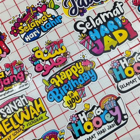 (PAGE 1) WATERPROOF Sticker Happy Birthday | Selamat Hari Lahir | Hari Jadi | Shopee Malaysia