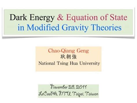 Dark Energy & Equation of State in Modified Gravity Theories