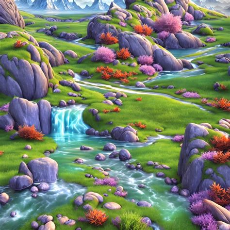 Premium AI Image | Fairy tale multicolored landscape painting